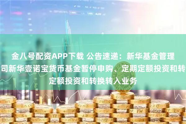金八号配资APP下载 公告速递：新华基金管理股份有限公司新华壹诺宝货币基金暂停申购、定期定额投资和转换转入业务