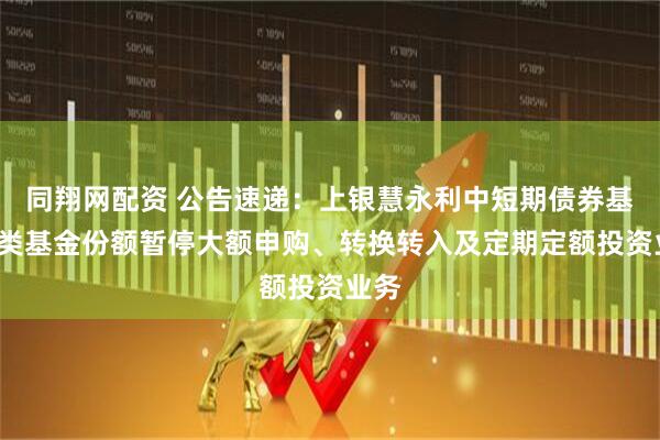 同翔网配资 公告速递：上银慧永利中短期债券基金C类基金份额暂停大额申购、转换转入及定期定额投资业务
